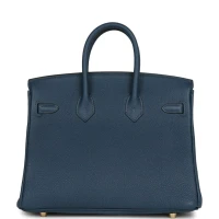 Hermes Birkin 25 Bleu De Prusse Togo Gold Hardware Hermes Birkin 25 Bleu De Prusse Togo Gold Hardware