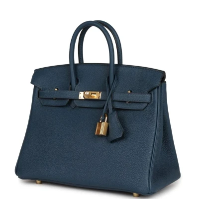 Hermes Birkin 25 Bleu De Prusse Togo Gold Hardware Hermes Birkin 25 Bleu De Prusse Togo Gold Hardware
