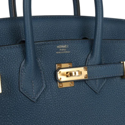 Hermes Birkin 25 Bleu De Prusse Togo Gold Hardware Hermes Birkin 25 Bleu De Prusse Togo Gold Hardware