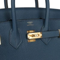 Hermes Birkin 25 Bleu De Prusse Togo Gold Hardware Hermes Birkin 25 Bleu De Prusse Togo Gold Hardware