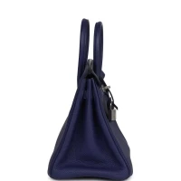 Hermes Birkin 25 Bleu Encre Togo Palladium Hardware