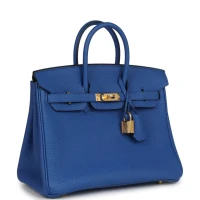 Hermes Birkin 25 Bleu France Togo Gold Hardware Hermes Birkin 25 Bleu France Togo Gold Hardware