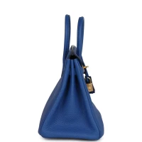 Hermes Birkin 25 Bleu France Togo Gold Hardware Hermes Birkin 25 Bleu France Togo Gold Hardware