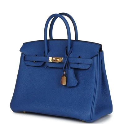 Hermes Birkin 25 Bleu France Togo Gold Hardware Hermes Birkin 25 Bleu France Togo Gold Hardware