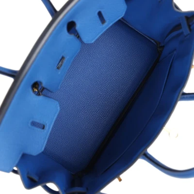 Hermes Birkin 25 Bleu France Togo Gold Hardware Hermes Birkin 25 Bleu France Togo Gold Hardware