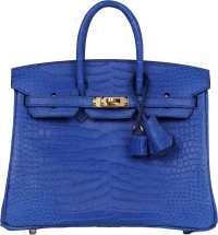 Hermes Birkin 25 Bleu Royal Matte Porosus Crocodile Gold Hardware Hermes Birkin 25 Bleu Royal Matte Porosus Crocodile Gold Hardware
