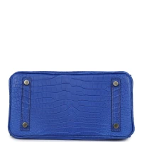 Hermes Birkin 25 Bleu Royal Matte Porosus Crocodile Gold Hardware Hermes Birkin 25 Bleu Royal Matte Porosus Crocodile Gold Hardware
