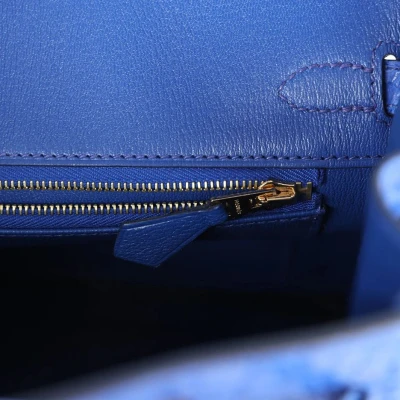 Hermes Birkin 25 Bleu Royal Matte Porosus Crocodile Gold Hardware Hermes Birkin 25 Bleu Royal Matte Porosus Crocodile Gold Hardware