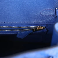 Hermes Birkin 25 Bleu Royal Matte Porosus Crocodile Gold Hardware Hermes Birkin 25 Bleu Royal Matte Porosus Crocodile Gold Hardware