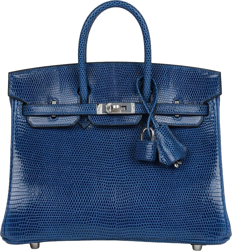 Hermes Birkin 25 Bleu Saphir Lizard Palladium Hardware