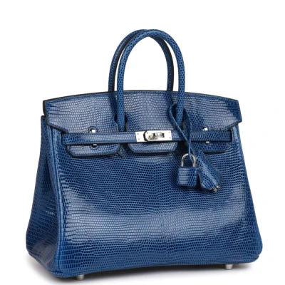 Hermes Birkin 25 Bleu Saphir Lizard Palladium Hardware Hermes Birkin 25 Bleu Saphir Lizard Palladium Hardware
