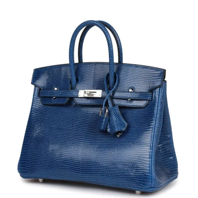 Hermes Birkin 25 Bleu Saphir Lizard Palladium Hardware Hermes Birkin 25 Bleu Saphir Lizard Palladium Hardware