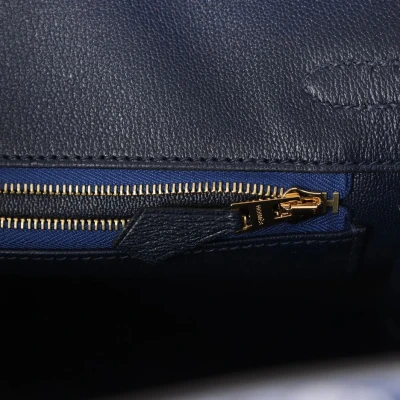 Hermes Birkin 25 Bleu Saphir Matte Alligator Gold Hardware