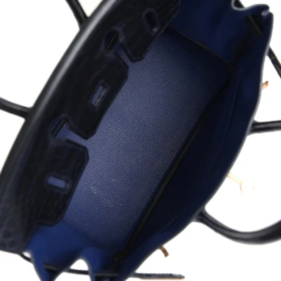 Hermes Birkin 25 Bleu Saphir Taurillion Novillo and Bleu Marine Matte Alligator Touch Rose Gold Hardware Hermes Birkin 25 Bleu Saphir Taurillion Novillo and Bleu Marine Matte Alligator Touch Rose Gold Hardware