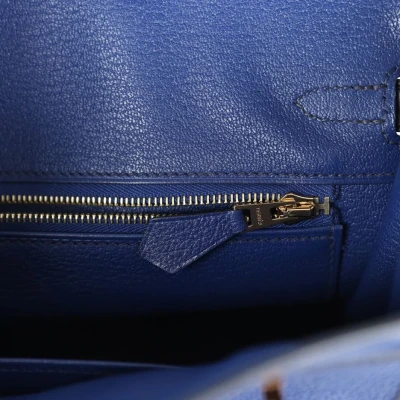 Hermes Birkin 25 Bleu Saphir Taurillion Novillo and Bleu Marine Matte Alligator Touch Rose Gold Hardware Hermes Birkin 25 Bleu Saphir Taurillion Novillo and Bleu Marine Matte Alligator Touch Rose Gold Hardware