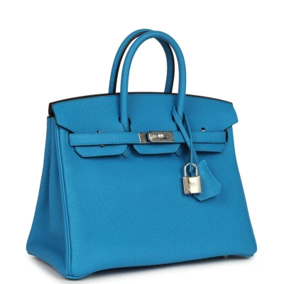 Hermes Birkin 25 Bleu Zanzibar Togo Palladium Hardware Hermes Birkin 25 Bleu Zanzibar Togo Palladium Hardware