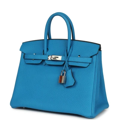 Hermes Birkin 25 Bleu Zanzibar Togo Palladium Hardware Hermes Birkin 25 Bleu Zanzibar Togo Palladium Hardware