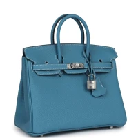 Hermes Birkin 25 Blue Jean Togo Palladium Hardware Hermes Birkin 25 Blue Jean Togo Palladium Hardware