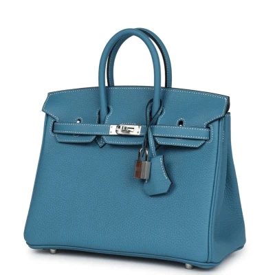 Hermes Birkin 25 Blue Jean Togo Palladium Hardware Hermes Birkin 25 Blue Jean Togo Palladium Hardware