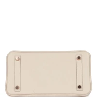Hermes Birkin 25 Craie Togo Rose Gold Hardware