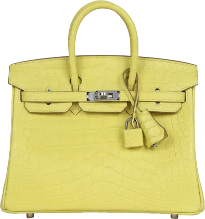 Hermes Birkin 25 Lime Matte Alligator Palladium Hardware Hermes Birkin 25 Lime Matte Alligator Palladium Hardware