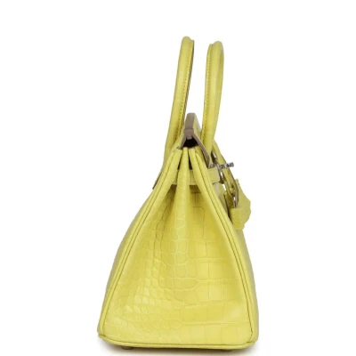 Hermes Birkin 25 Lime Matte Alligator Palladium Hardware Hermes Birkin 25 Lime Matte Alligator Palladium Hardware