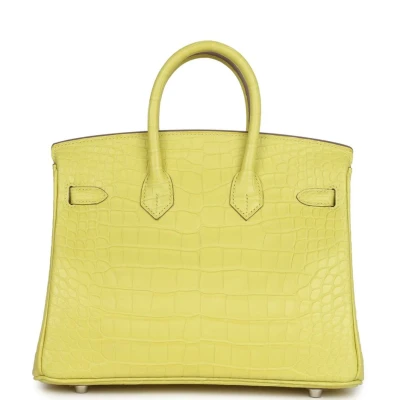 Hermes Birkin 25 Lime Matte Alligator Palladium Hardware Hermes Birkin 25 Lime Matte Alligator Palladium Hardware