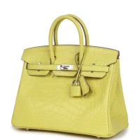 Hermes Birkin 25 Lime Matte Alligator Palladium Hardware Hermes Birkin 25 Lime Matte Alligator Palladium Hardware