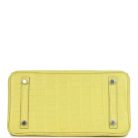 Hermes Birkin 25 Lime Matte Alligator Palladium Hardware Hermes Birkin 25 Lime Matte Alligator Palladium Hardware