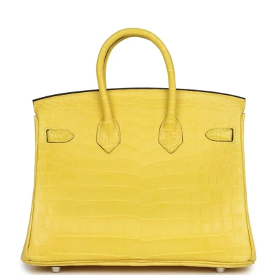 Hermes Birkin 25 Mimosa Matte Niloticus Crocodile Palladium Hardware Hermes Birkin 25 Mimosa Matte Niloticus Crocodile Palladium Hardware