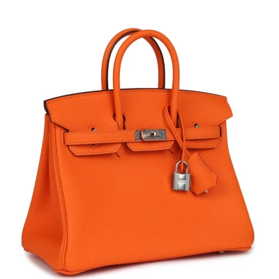 Hermes Birkin 25 Orange Minium Togo Palladium Hardware Hermes Birkin 25 Orange Minium Togo Palladium Hardware