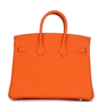 Hermes Birkin 25 Orange Minium Togo Palladium Hardware Hermes Birkin 25 Orange Minium Togo Palladium Hardware