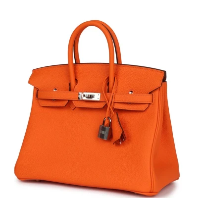 Hermes Birkin 25 Orange Minium Togo Palladium Hardware Hermes Birkin 25 Orange Minium Togo Palladium Hardware