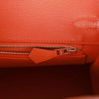 Hermes Birkin 25 Orange Togo Palladium Hardware