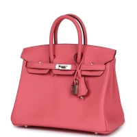 Hermes Birkin 25 Rose Azalee Swift Palladium Hardware Hermes Birkin 25 Rose Azalee Swift Palladium Hardware