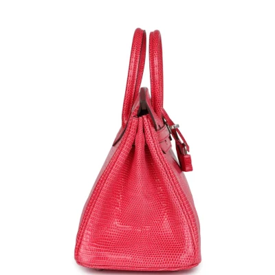 Hermes Birkin 25 Rose Extreme Varanus Niloticus Lizard Palladium Hardware