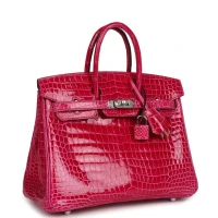 Hermes Birkin 25 Rose Mexico Shiny Porosus Crocodile Palladium Hardware Hermes Birkin 25 Rose Mexico Shiny Porosus Crocodile Palladium Hardware