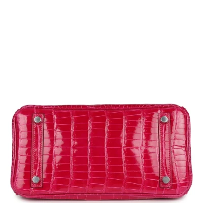 Hermes Birkin 25 Rose Mexico Shiny Porosus Crocodile Palladium Hardware Hermes Birkin 25 Rose Mexico Shiny Porosus Crocodile Palladium Hardware
