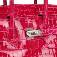 Hermes Birkin 25 Rose Mexico Shiny Porosus Crocodile Palladium Hardware Hermes Birkin 25 Rose Mexico Shiny Porosus Crocodile Palladium Hardware