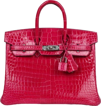Hermes Birkin 25 Rose Mexico Shiny Porosus Crocodile Palladium Hardware Hermes Birkin 25 Rose Mexico Shiny Porosus Crocodile Palladium Hardware