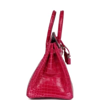 Hermes Birkin 25 Rose Mexico Shiny Porosus Crocodile Palladium Hardware Hermes Birkin 25 Rose Mexico Shiny Porosus Crocodile Palladium Hardware