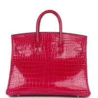 Hermes Birkin 25 Rose Mexico Shiny Porosus Crocodile Palladium Hardware Hermes Birkin 25 Rose Mexico Shiny Porosus Crocodile Palladium Hardware