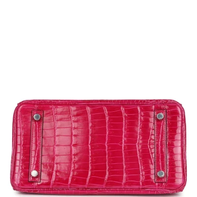 Hermes Birkin 25 Rose Mexico Shiny Porosus Crocodile Palladium Hardware Hermes Birkin 25 Rose Mexico Shiny Porosus Crocodile Palladium Hardware