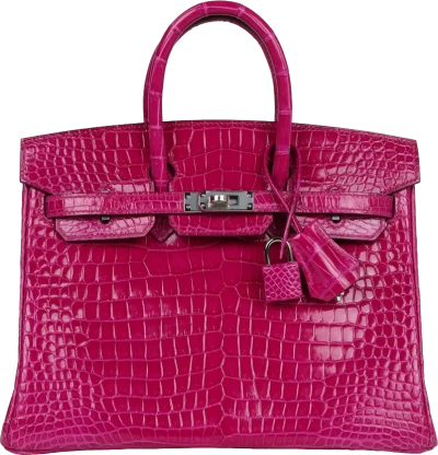 Hermes Birkin 25 Rose Sheherazade Shiny Porosus Crocodile Palladium Hardware Hermes Birkin 25 Rose Sheherazade Shiny Porosus Crocodile Palladium Hardware