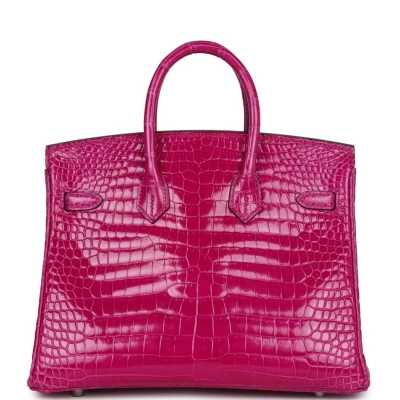 Hermes Birkin 25 Rose Sheherazade Shiny Porosus Crocodile Palladium Hardware Hermes Birkin 25 Rose Sheherazade Shiny Porosus Crocodile Palladium Hardware