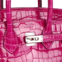 Hermes Birkin 25 Rose Sheherazade Shiny Porosus Crocodile Palladium Hardware Hermes Birkin 25 Rose Sheherazade Shiny Porosus Crocodile Palladium Hardware