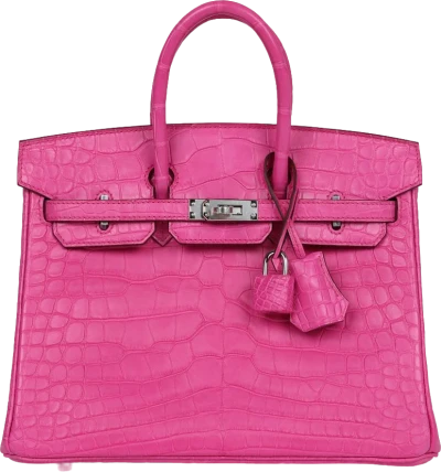 Hermes Birkin 25 Rose Shocking Matte Alligator Palladium Hardware Hermes Birkin 25 Rose Shocking Matte Alligator Palladium Hardware