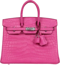 Hermes Birkin 25 Rose Shocking Matte Alligator Palladium Hardware Hermes Birkin 25 Rose Shocking Matte Alligator Palladium Hardware