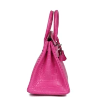 Hermes Birkin 25 Rose Shocking Matte Alligator Palladium Hardware Hermes Birkin 25 Rose Shocking Matte Alligator Palladium Hardware