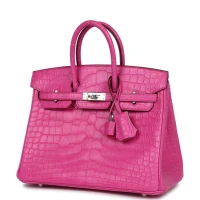 Hermes Birkin 25 Rose Shocking Matte Alligator Palladium Hardware Hermes Birkin 25 Rose Shocking Matte Alligator Palladium Hardware